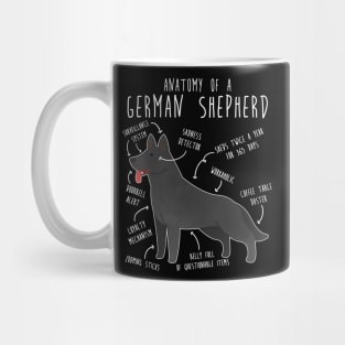 Black German Shepherd Dog Anatomy Mug